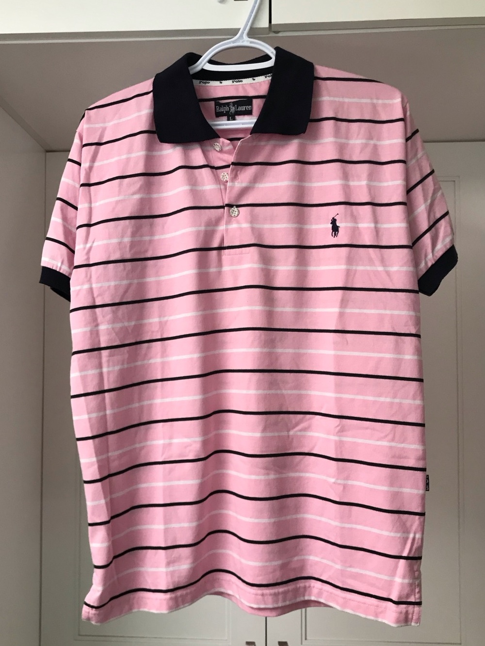 Ralph Lauren Pink Striped Polo Shirt Boys Large